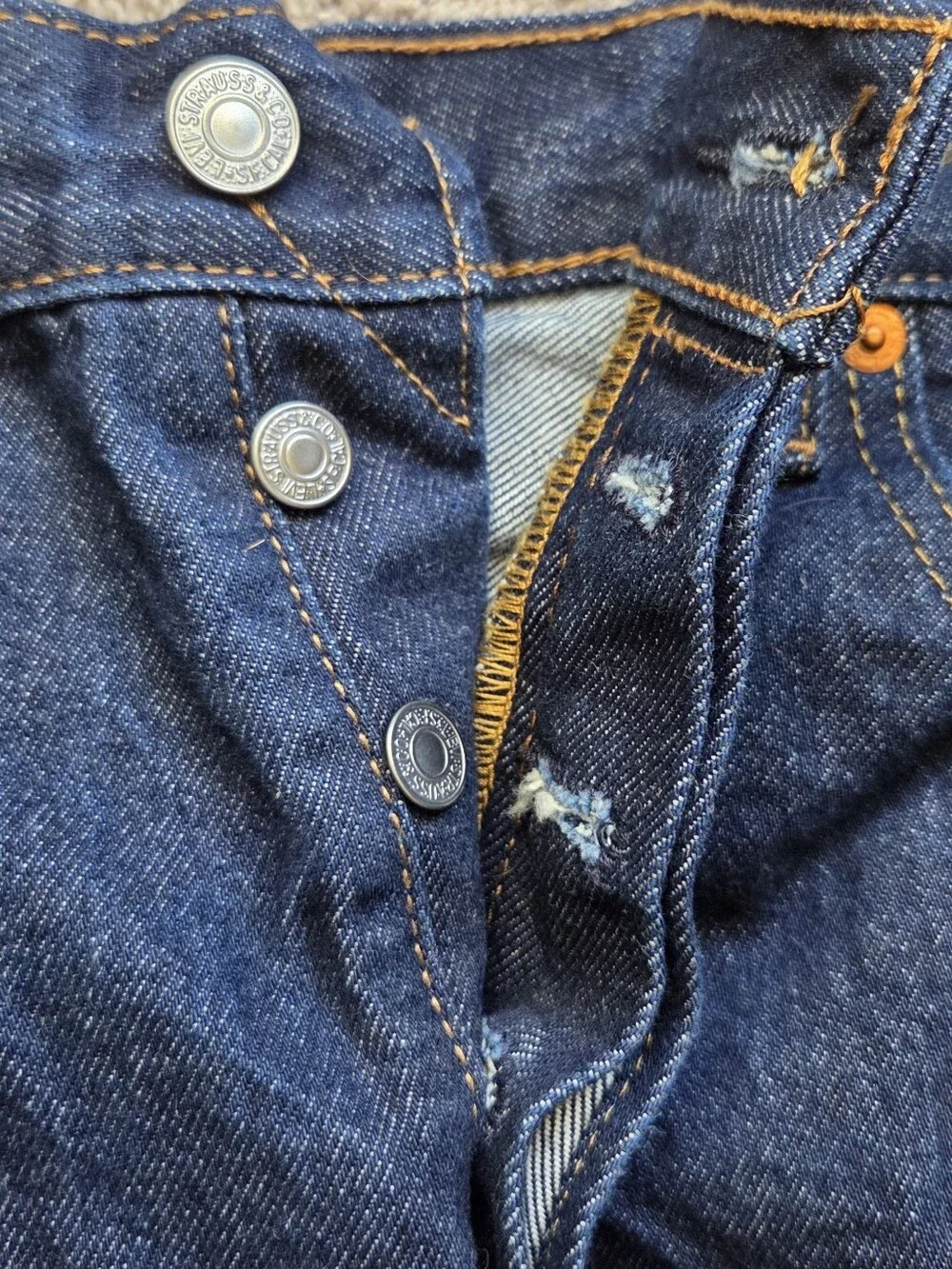 Levi's 501 Original Fit Jeans, Size 34x33 Dark Wash Denim Classic Americana Work